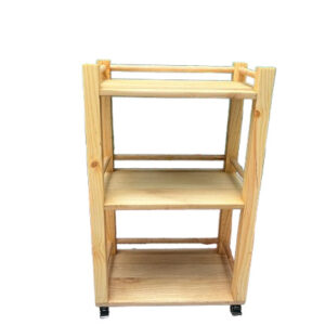 MESA AUXILIAR DE MADERA CON RODACHINAS DE SEGURIDAD